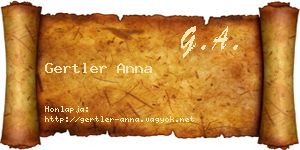 Gertler Anna névjegykártya